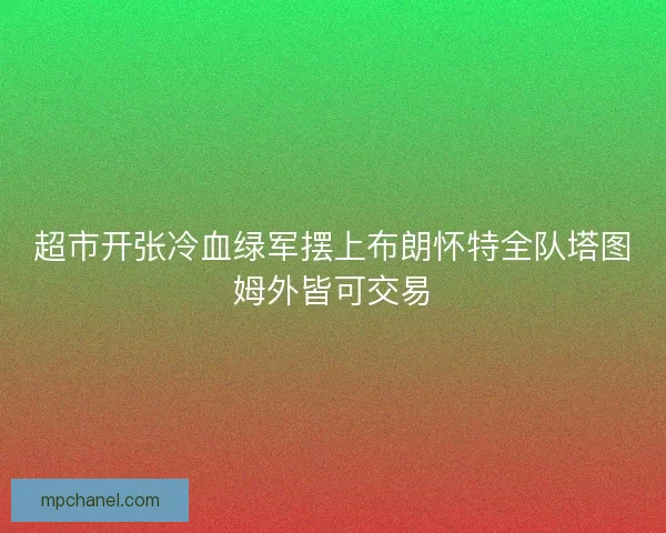 超市开张冷血绿军摆上布朗怀特全队塔图姆外皆可交易