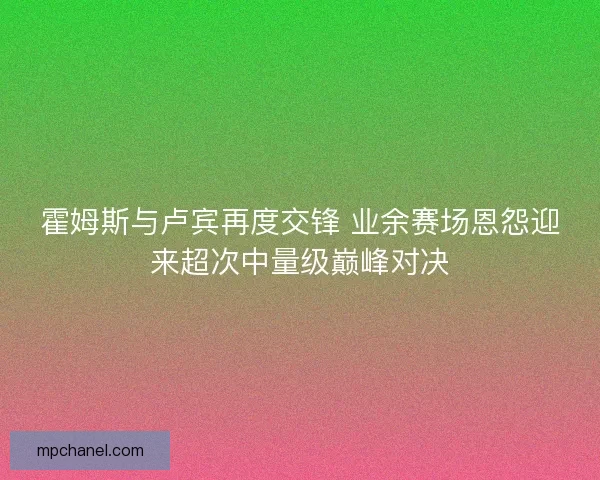 霍姆斯与卢宾再度交锋 业余赛场恩怨迎来超次中量级巅峰对决