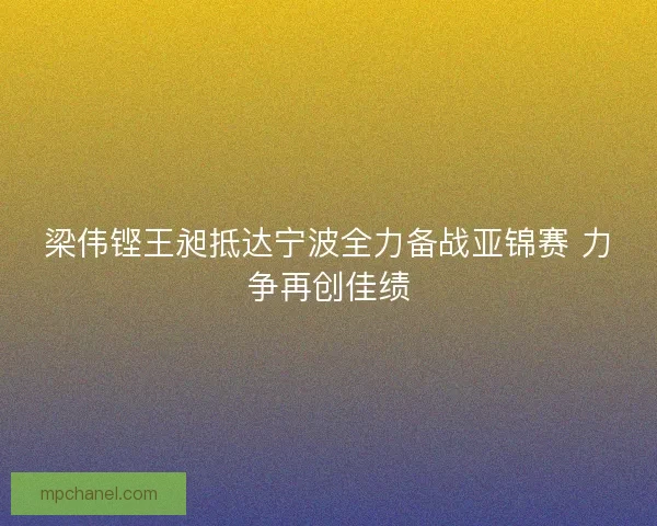 梁伟铿王昶抵达宁波全力备战亚锦赛 力争再创佳绩